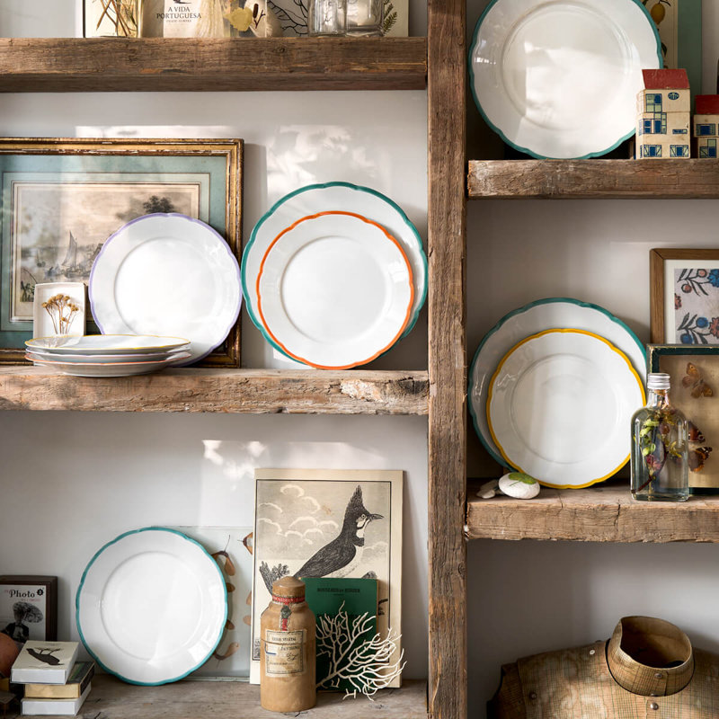 Reminiscence Porcelain Limoges Dinner Plate, White/Green