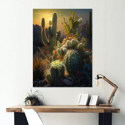 Cactus dans le désert III - Montagnes, impressions encadrées