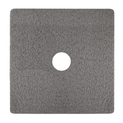 Tapis de douche anti-dérapant carré en PVC 24 x 24 po Luffah à séchage rapide sans ventouse, gris