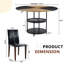 Élégante table de salle à manger de 47,3 pouces avec ensemble de rangement à double couche, configuration en tissu d'ameublement en polyuréthane noir