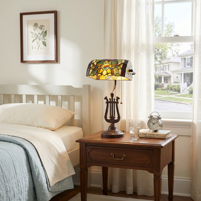 Lampe de table 17,3 po Tiffany Vintage Dragonfly (ampoule incluse)