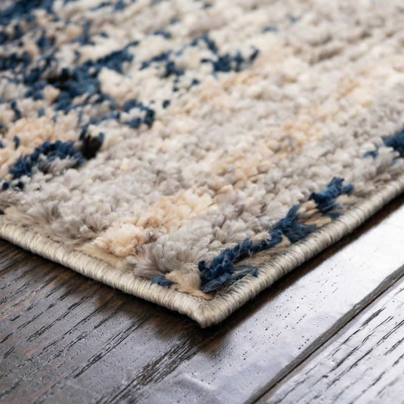 Tapis gris à motif géométrique Tucson, Rectangle 2 pi x 3 pi