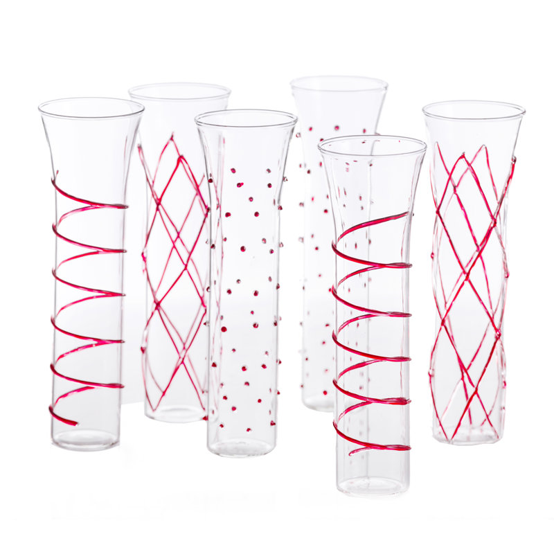 Razzle Dazzle 6 oz. Flute Set, Red