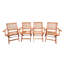 Foldable Patio Dining Set, 4 Folding Chairs, Indoor And Outdoor Universal, Teak