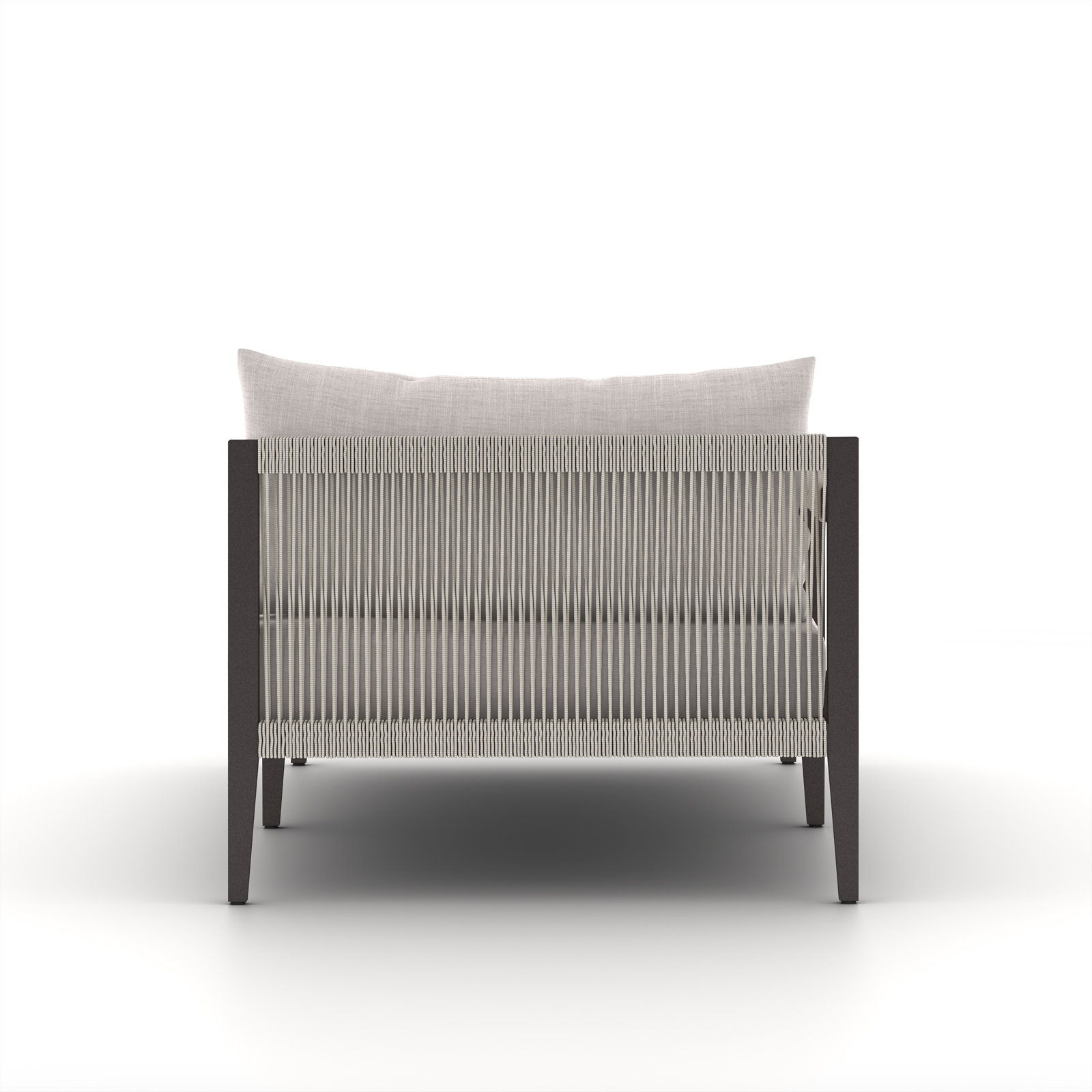 Kristine 33'' Outdoor Teak Chaise Lounge, Microfiber Satin, Black/Gray
