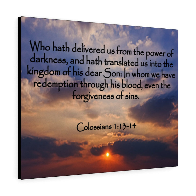 Into The Kingdom Of His Dear Son Colossians 1:13-14 - Wrapped Canvas Print, 30cm H x 41cm W
