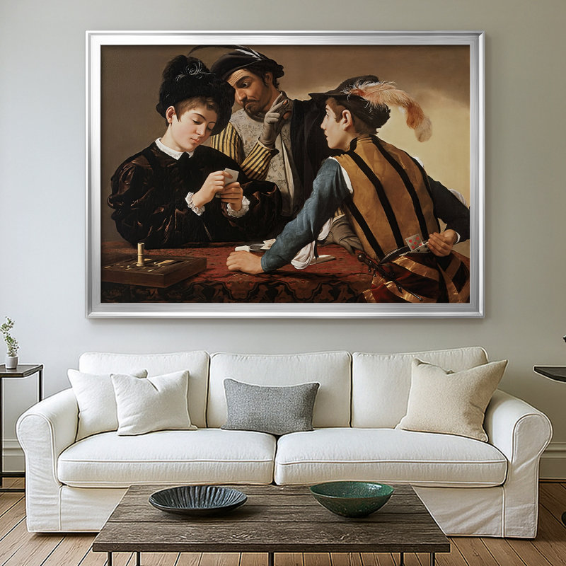 The Canvasharps-Caravaggio-Toile tendue avec châssis-c. 1594, 26,5 x 36,5, Toile avec cadre, Argent
