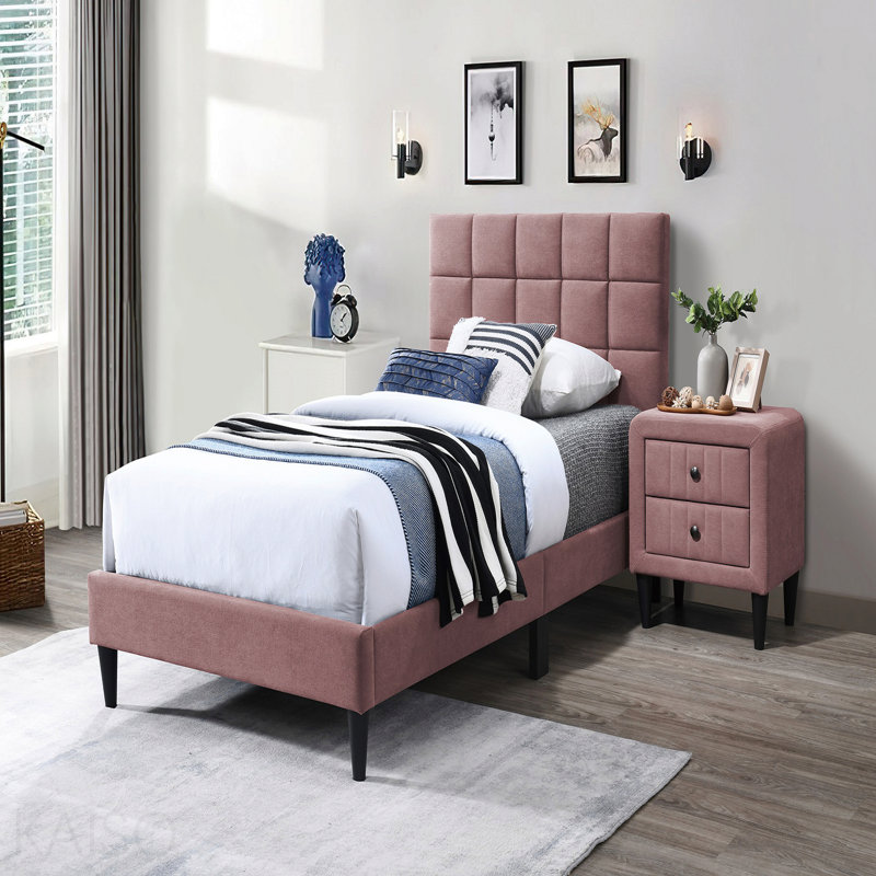 Luxueux lit 1Pc, Lit simple, Rose