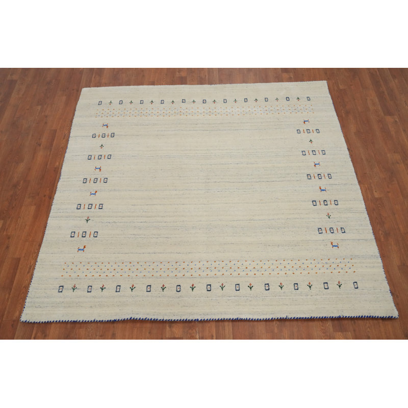 Tapis carré de style Gabbeh Minimalist Elegance 6 x 6