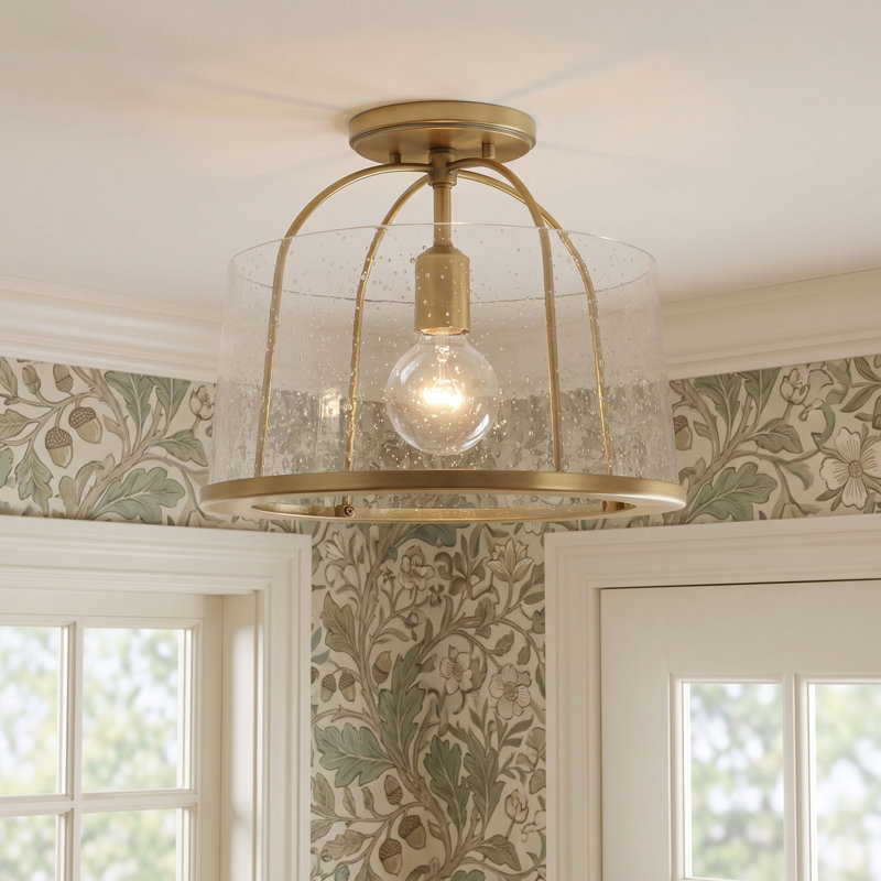 Alanie Flush Mount, Aged Brass