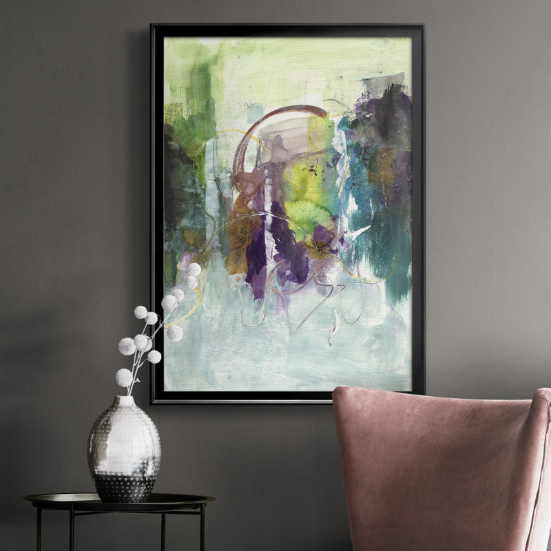 Déplacement sur toile tendue de qualité supérieure - Prêt à être accroché, Cadre noir, H 24,5 po x l 18,5 po x P 1 po