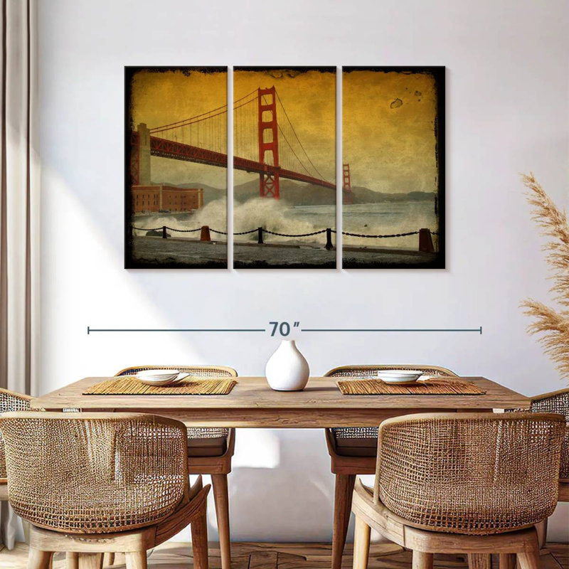 Lilie Grunge San Francisco Bridge, 36" H x 57" W