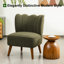 Fauteuil d'appoint capitonné à canal ondulé vert Modern Modern
