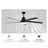LuxeBlan 65 In. Indoor/Outdoor Black Ceiling Fan With LED Light Bulbs And Remote Control
