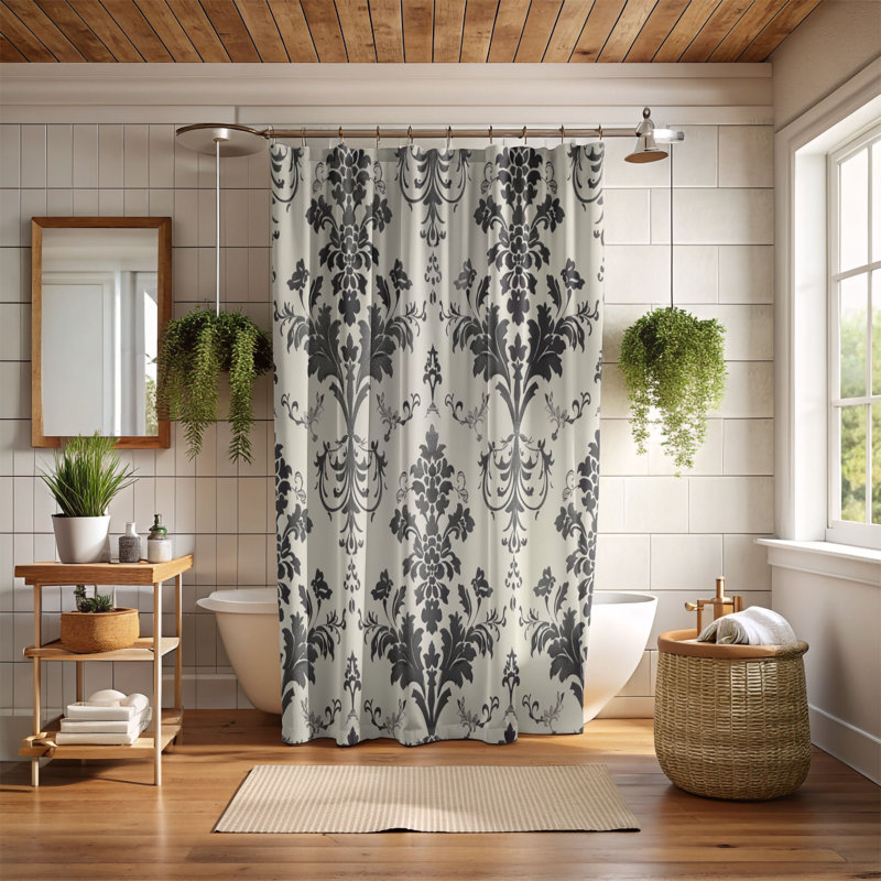 Aristocratic Patterns - Rideau de douche standard 1 pièce, H 74 po x l 71 po