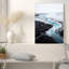 «Winding River with Cyan Water In Grayscale Marshland», art mural-133564905