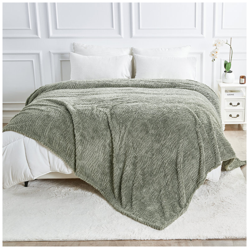 Ardith Standard Throw Blanket, Charcoal, 200cm W x 240cm L