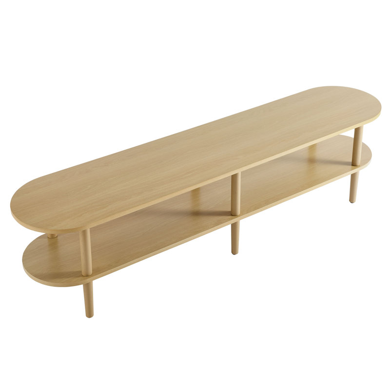Torus Oval Wood TV Stand, Oak