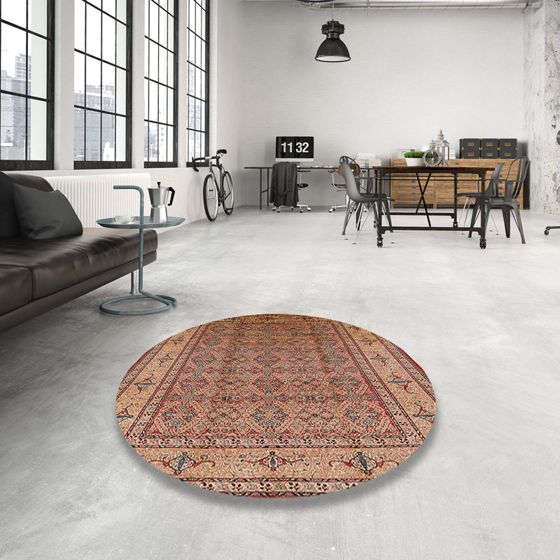 Tapis oriental rouge / jaune, Rond 6 pi