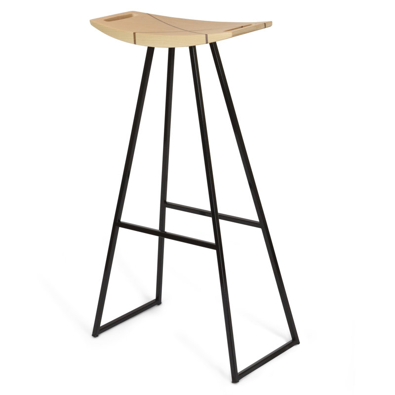 Tabouret de bar et de comptoir Robert, Noir, noir, noir, noir, Érable, Tabouret de bar (siège d'une hauteur de 30 po)
