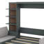 Grand lit escamotable, grand lit mural en bois avec canapé et tablettes-1157486645