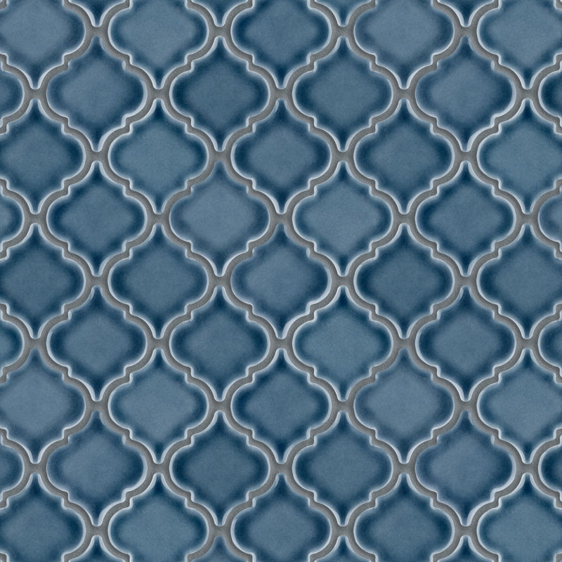Hudson Tangier 12-3/8 " x 12-3/8 " Porcelain Arabesque Mosaic Wall & Floor Tile, Storm Gray