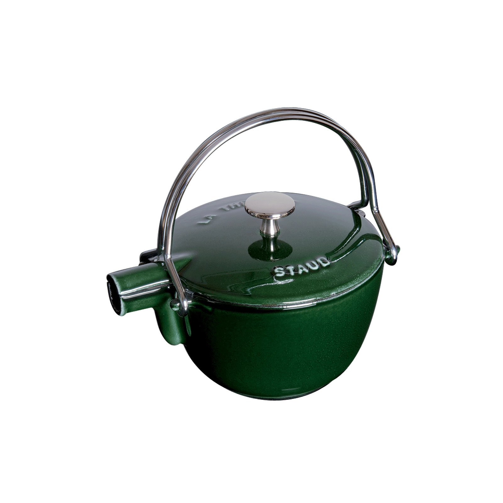 Staub Cast Iron 1-Quart Round Tea Kettle, Basil