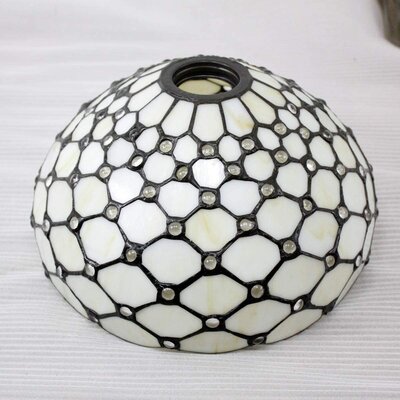 Tiffany Lamp Shade Replacement Only W12h6 Inch White Stained Glass Crystal Pear Bead Lampshade 1-5/8-inch Fitter Opening For Floor Arch Lamp Torchiere -  Fleur De Lis Living, 8D1FC10AAF434249810288F3241C0B4A