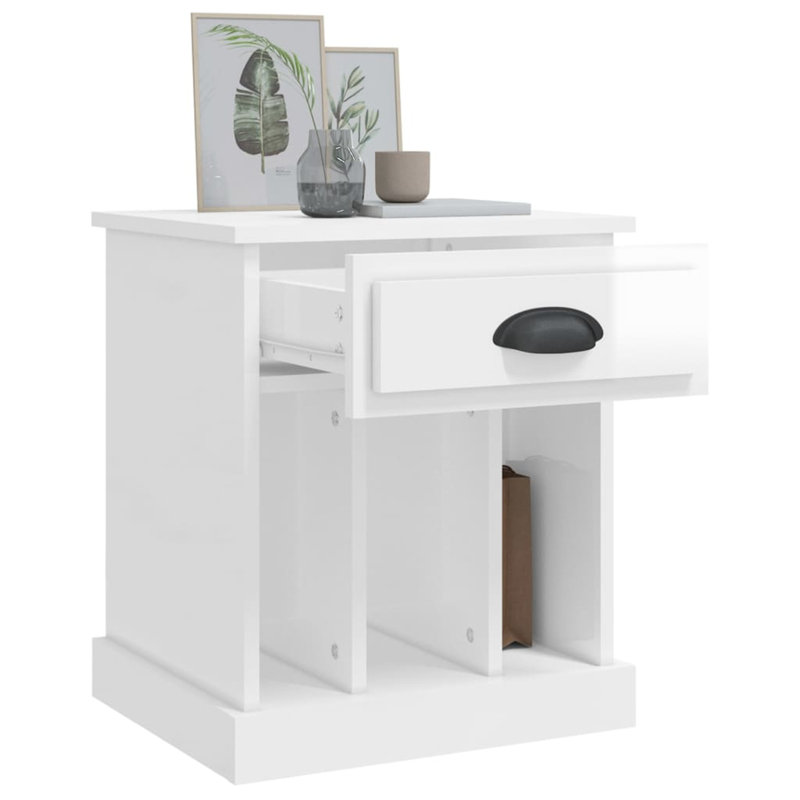 43cm W Bedside Table, White
