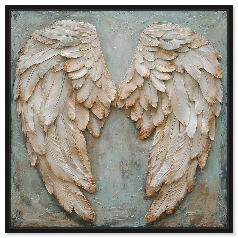 Art mural Wings of Ash I, H 17 po x l 17 po x P 1,8 po, Cadre flottant noir