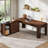 L Shaped Executive Office Desk with Storage and Mobile File Cabinet, 63 Inch Computer Desk, Light Brown-123299408