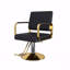 Fauteuil de coiffeur pivotant à 360 ° avec pompe pour salons de coiffure et spas Black & Gold