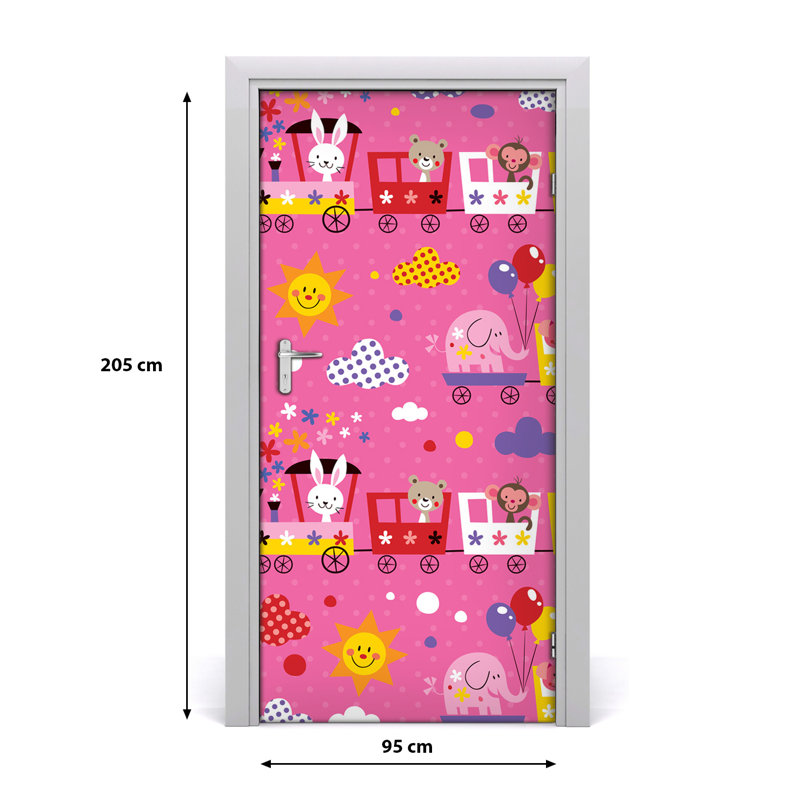 Cheerful Train Door Decal