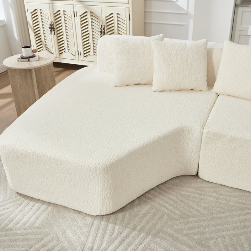 Canapé modulaire à compression avec méridienne confortable, canapé à compression irrégulière en forme de L avec siège profond, canapé-lit modulaire minimaliste pour salon