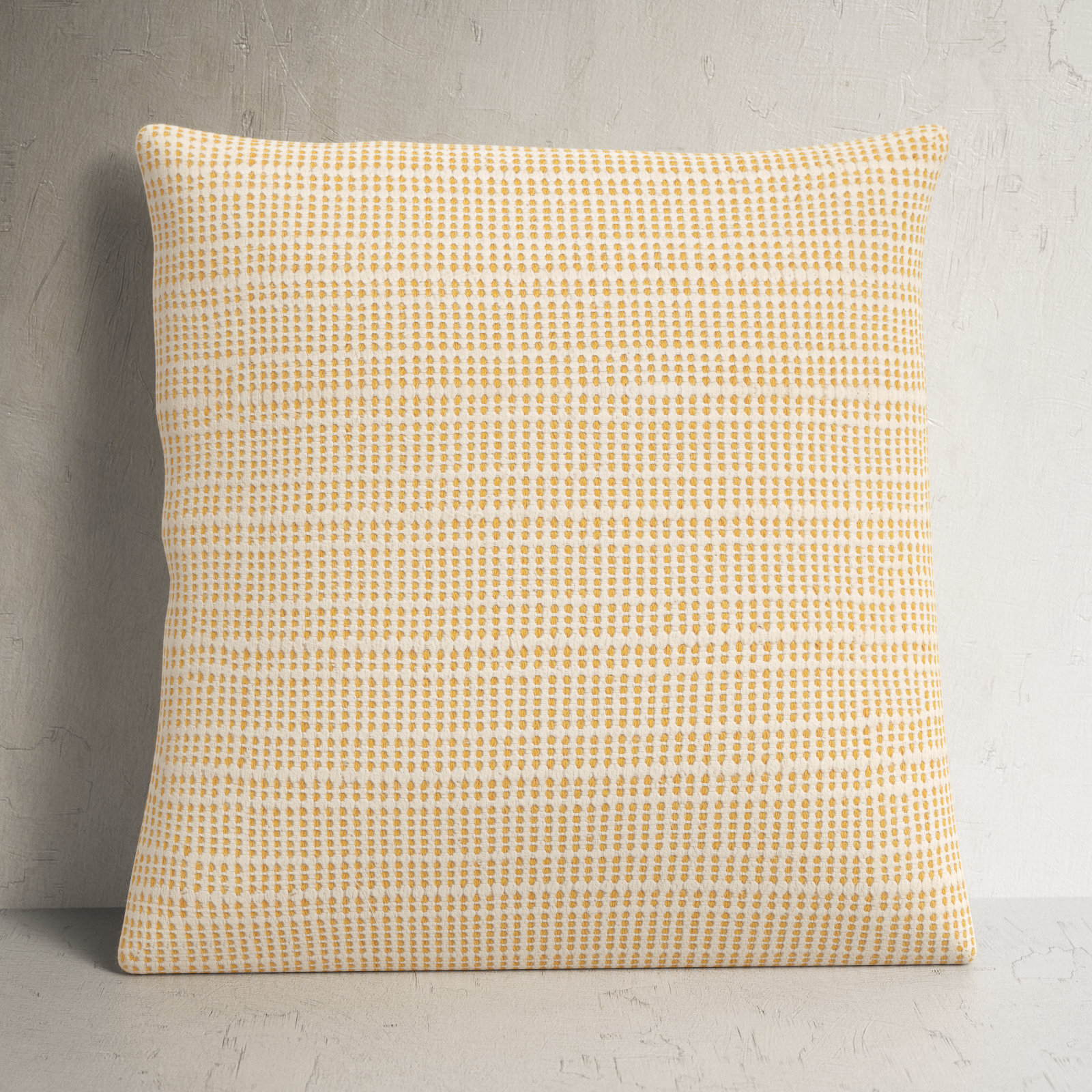 Migina Dots Cotton Throw Pillow, Yellow