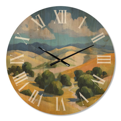 Oversized Meadow Wood Wall Clock – Glencoe Valley in Scotland