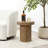 Dark Oak Finish Manufactured Wood Fluted Round Side Table