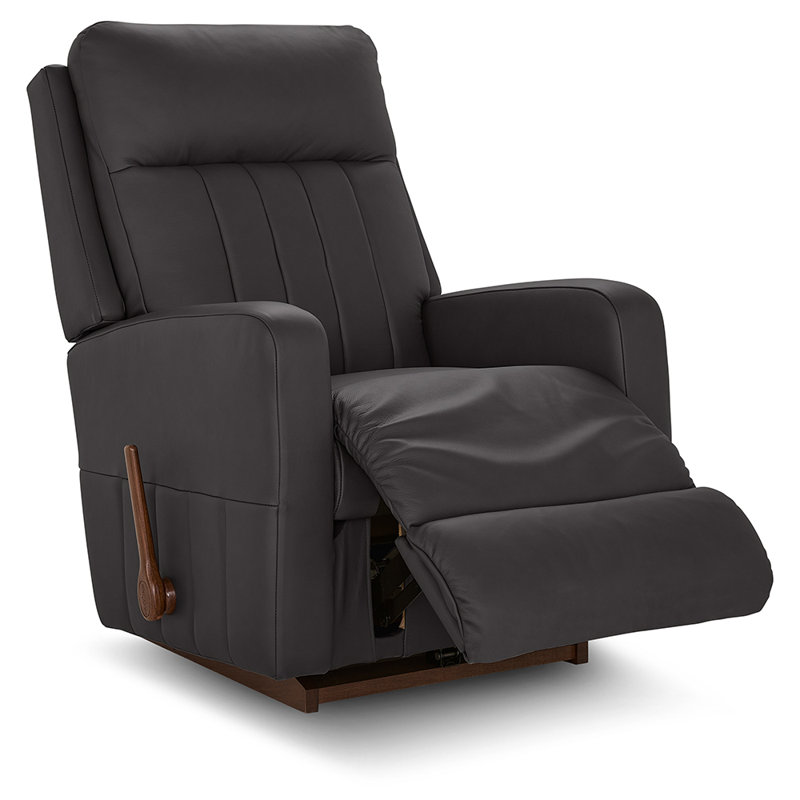 Fauteuil inclinable manuel en cuir Finley, Gris