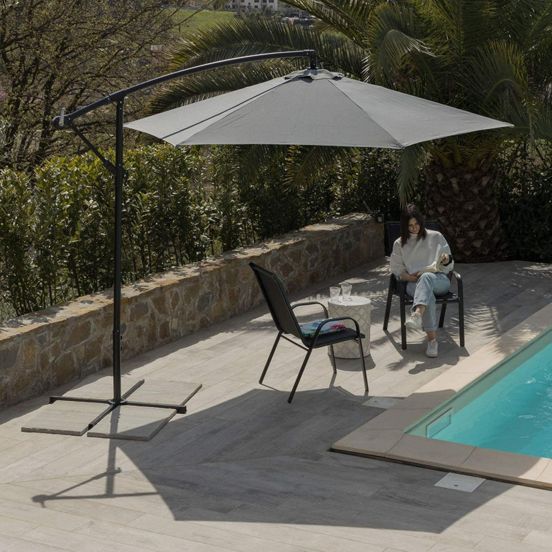 Nona 247cm X 0cm Rectangular Cantilever Parasol, Grey