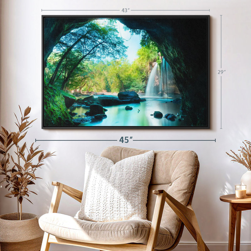 Nature «cascade de la grotte thaïlandaise», H 43 po x l 29 po