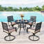 Ensembles de salle à manger de patio pour 4 personnes avec table de parasol 1,57 "Argyri
