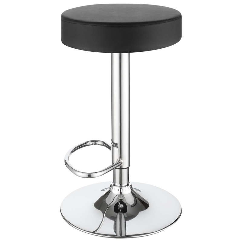 Mobilier de cuisine hydraulique - noir, base pour utilisation moderne, coussin de siège en mousse, repose-pieds ovale
