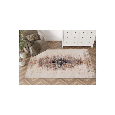 Traditional Abstract Vintage Decorative Machine Washable Area Rug