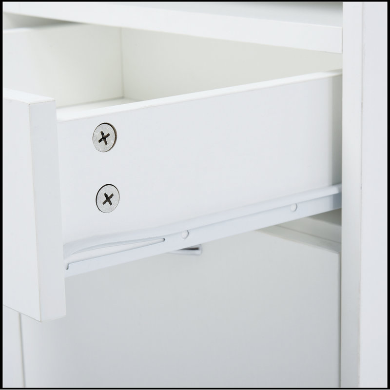 White Mobile Storage Cabinet with 2 Drawers and Castors