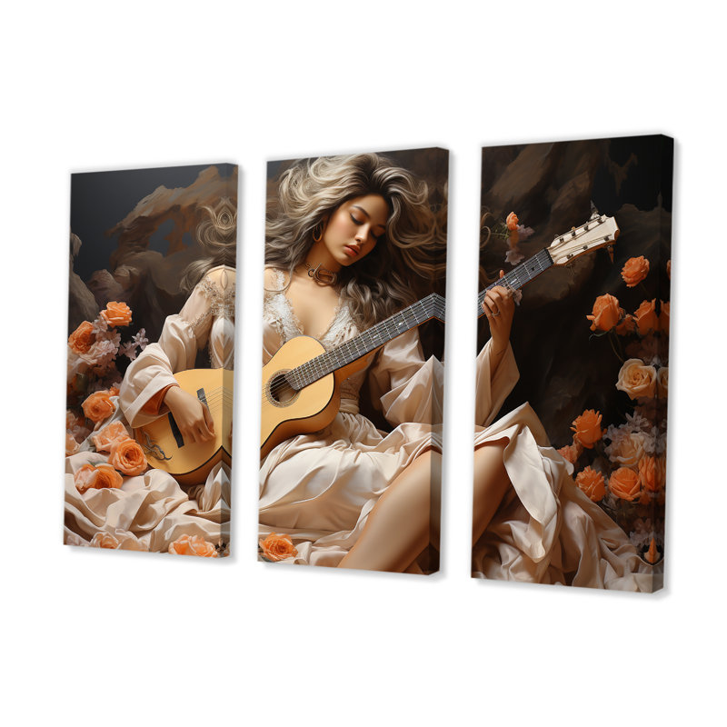 «Hinduism Saraswatis Parchment Peach», H 32 po x l 48 po