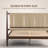 Marenzo Queen Platform Bed with Handwoven Headboard – American Walnut Veneer, Solid American Walnut Legs, Artisan Craftsmanship, Silent Slats, Effortless Assembly, Queen – Dark Walnut-1364901448-1364901450