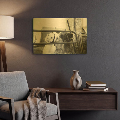 «Hey Donkeys I» par Donnie Quillen, art mural en métal doré, 16 po x 12 po
