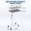Table de travail à roulettes réglable avec roulettes - Établi mobile robuste de 100 kg (220 lb), plateau à outils roulant de 43 x 68 cm (17 x 26,7 po) pour garage, mécanique, démontage et projets de bricolage-1619666181