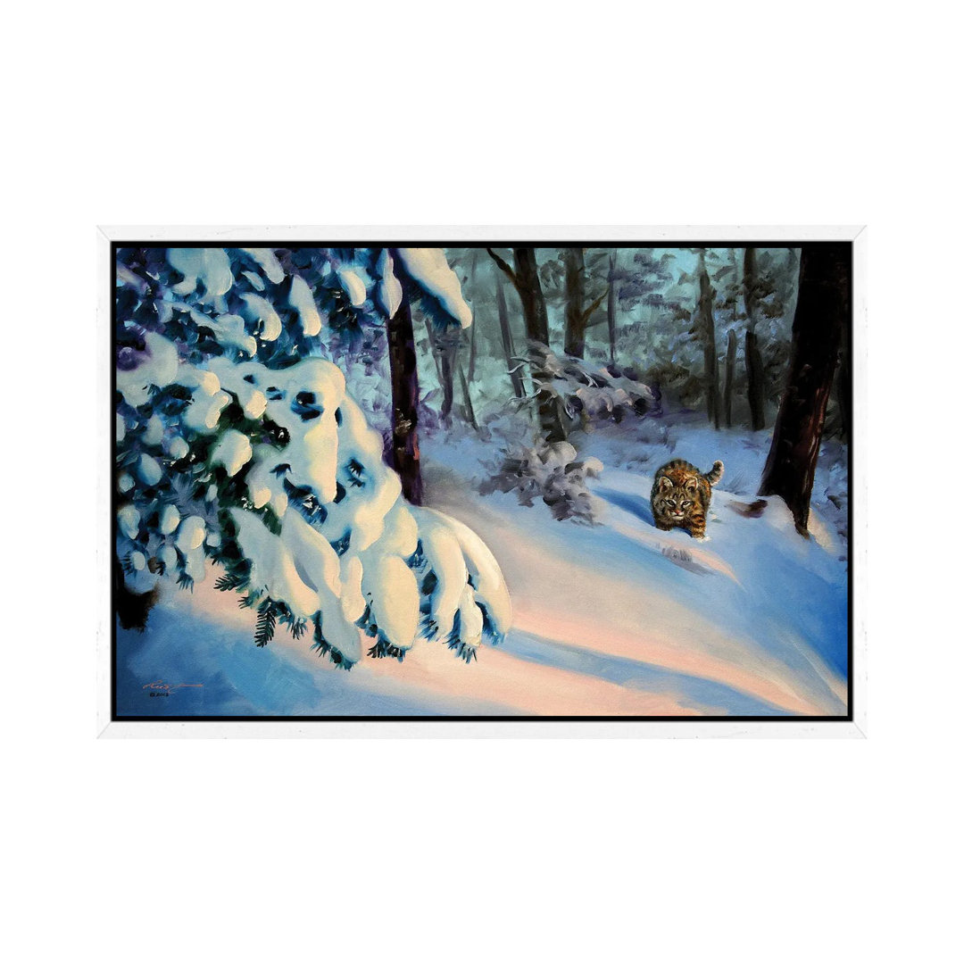 Bobcat In Snow von D. "Rusty" Rust - Gallery-Wrapped Canvas Giclée on Canvas