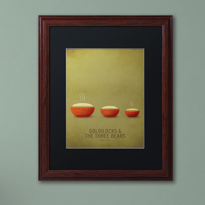 « goldilocks », art encadré, Noir, H 20 po x l 16 po x P 0,5 po